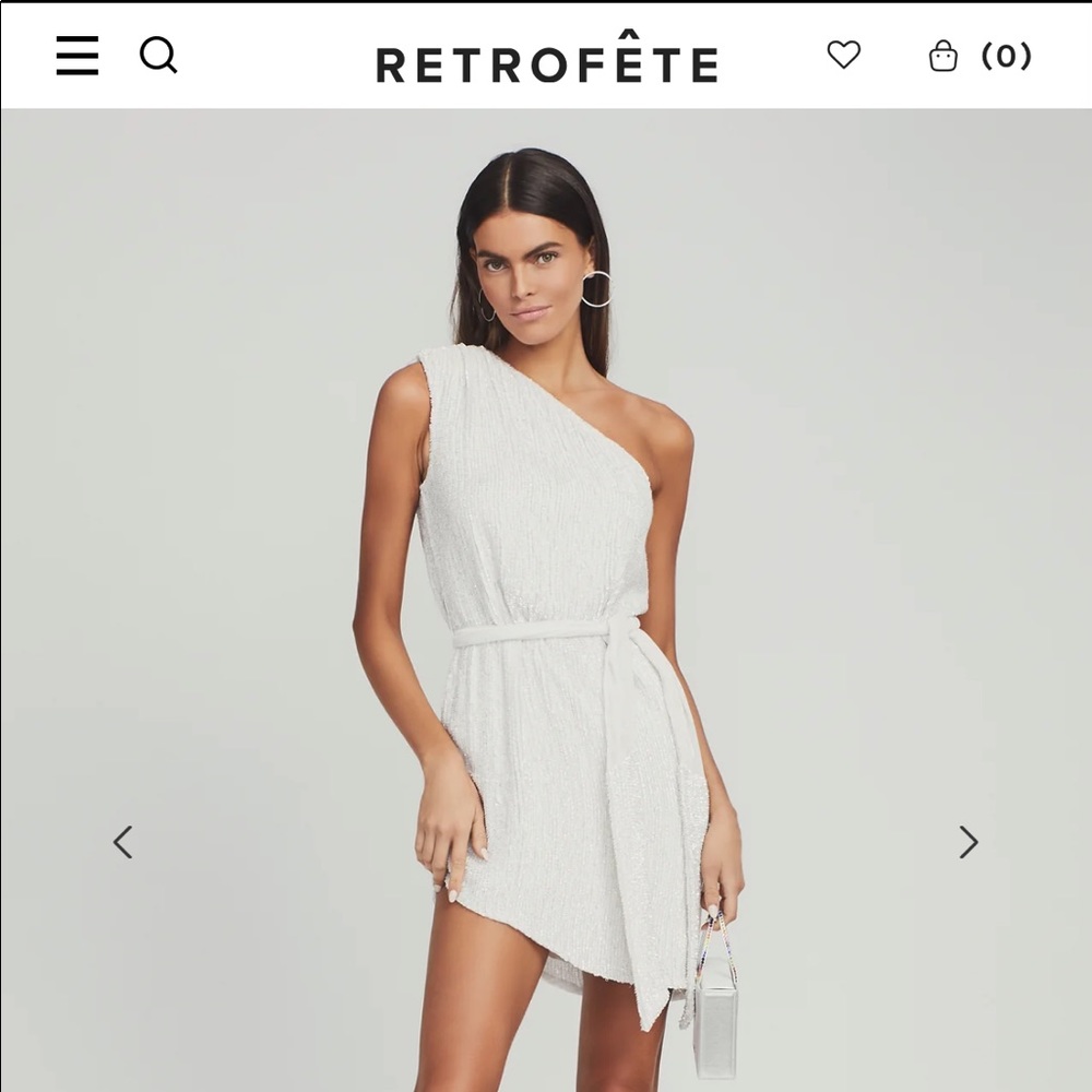 Retrofete Ella sequin dress white xs